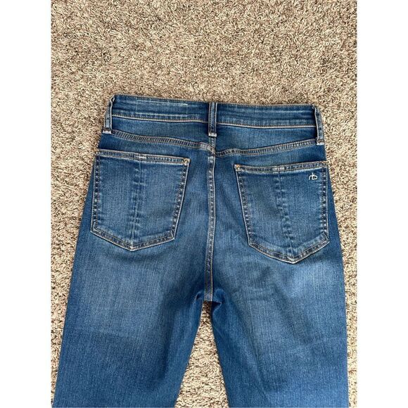 Rag & Bone Bella Slit Hem Wide Leg Flare Denim Jeans Topaz High Rise Boho Sz 26 - Picture 9 of 11